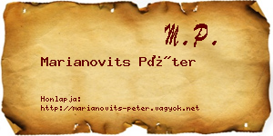 Marianovits Péter névjegykártya