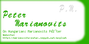 peter marianovits business card